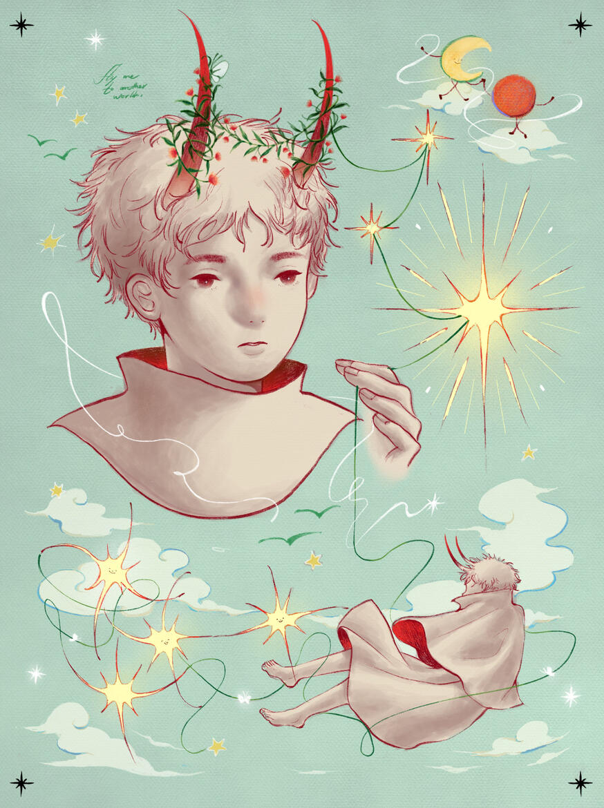 (Mixed) Bust up + Full body + Others / Simple color (3000.-)